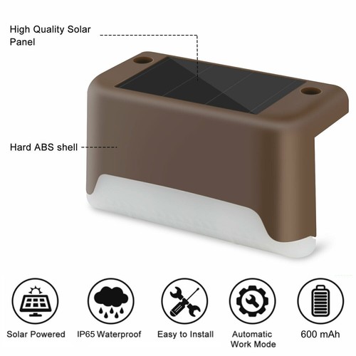 16 Outdoor Solar Dusk to Dawn LED Deck Light Stair Step Fence Lamp Pathway Decor - Picture 7 of 7