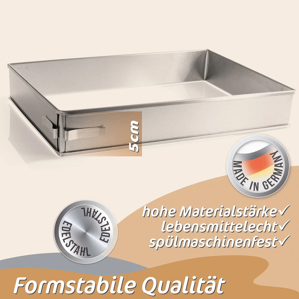 Backrahmen rechteckig verstellbar – Edelstahl Backform rechteckig - Formstabi... - Bild 3 von 4