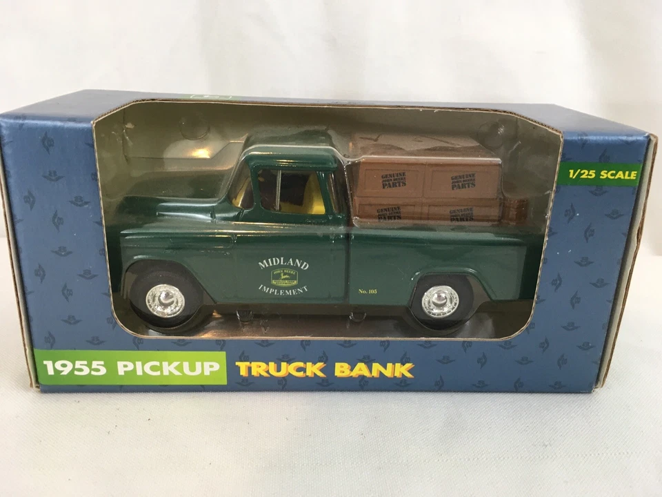 🆕️NIB Ertl 5614 Collectible John Deer Midland Implement 1955 Pickup Truck Bank - Image 2 of 4