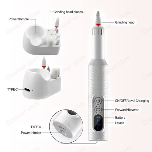 18000RPM Rechargeable Electric Nail Drill Machine polish Manicure Pedicure Set - Picture 10 of 15