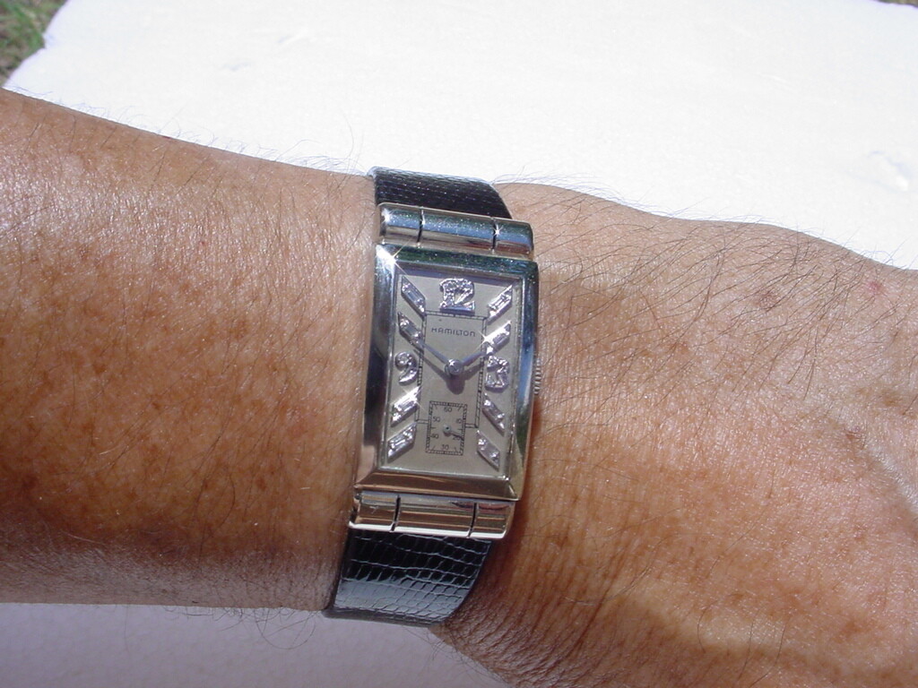 Hamilton Hooded Lugs 14K White Gold, Diamond Dial, Cal. 982 19 Jewels
