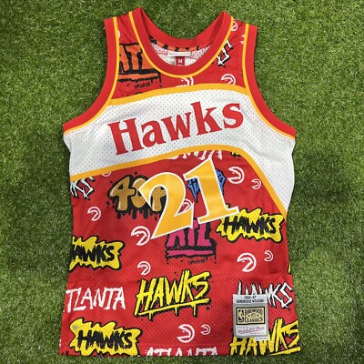 86-87 Dominique Wilkins #21 Hawks Mens Mitchell & Ness Swingman