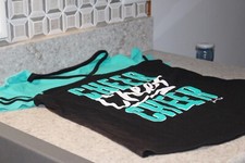 justice Active Cheer sequin Aqua Green Top Shirt Size:14/16 EUC