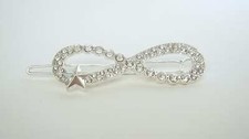 Small crystal infinity star hair pin barrette bridal clip for fine thin hair