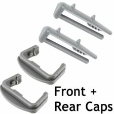 FULL SET fits BEKO DISHWASHER BASKET RAIL CAPS REAR X2 & RAIL CAPS FRONT X 2