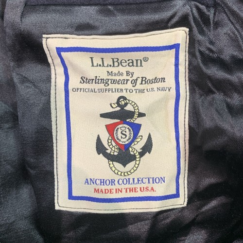 LL Bean Wool Jacket Mens Large Black Anchor Navy Sterlingwear Of Boston USA VTG - Picture 7 of 10