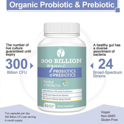 300 billion CFU of male and female probiotics, 24 probiotic strains