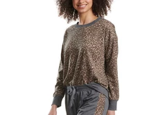 Splendid Ladies' Pajama TOP ONLY , Size S GRAY/BROWN NWOT