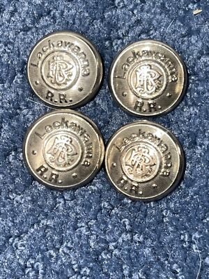 Vintage 4 Lackawanna Rail Road Metall Schaft Knopf - Waterbury Button Co.