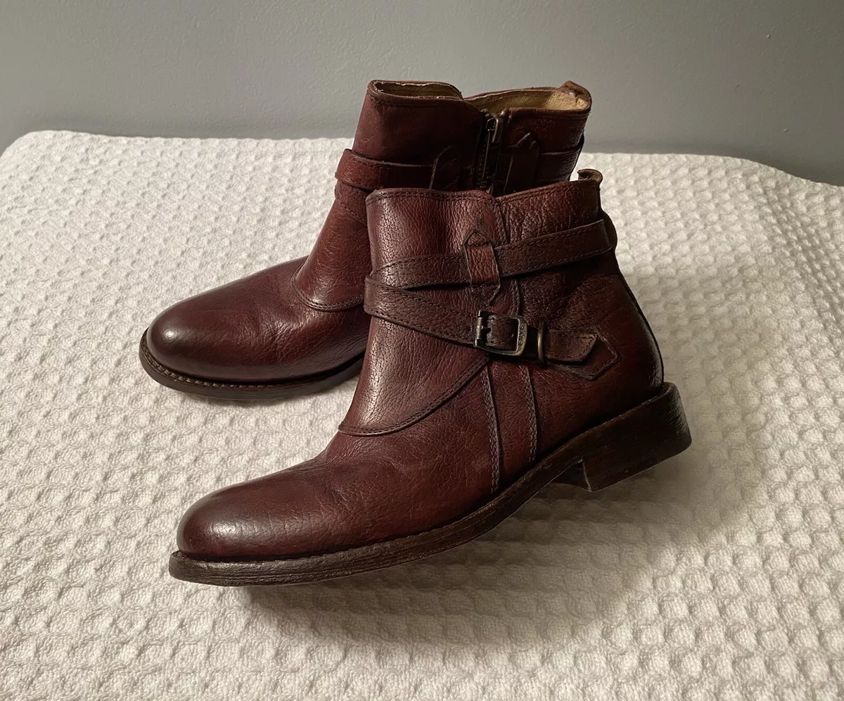 Frye brown ankle clearance boots