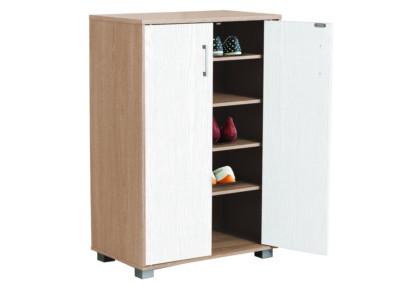 ARMADIO MOBILE SCARPIERA armadietto multiuso salvaspazio 2 ante 6 ripiani bianco EUR 139,90