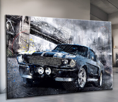 Fine-Art-Manufaktur Ford Mustang Cabrio Schwarzweiß Coupé GT