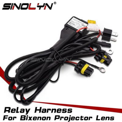 Car 12V 35W/55W Relay Harness Wiring For Bixenon Bulbs Projector Lens Controller