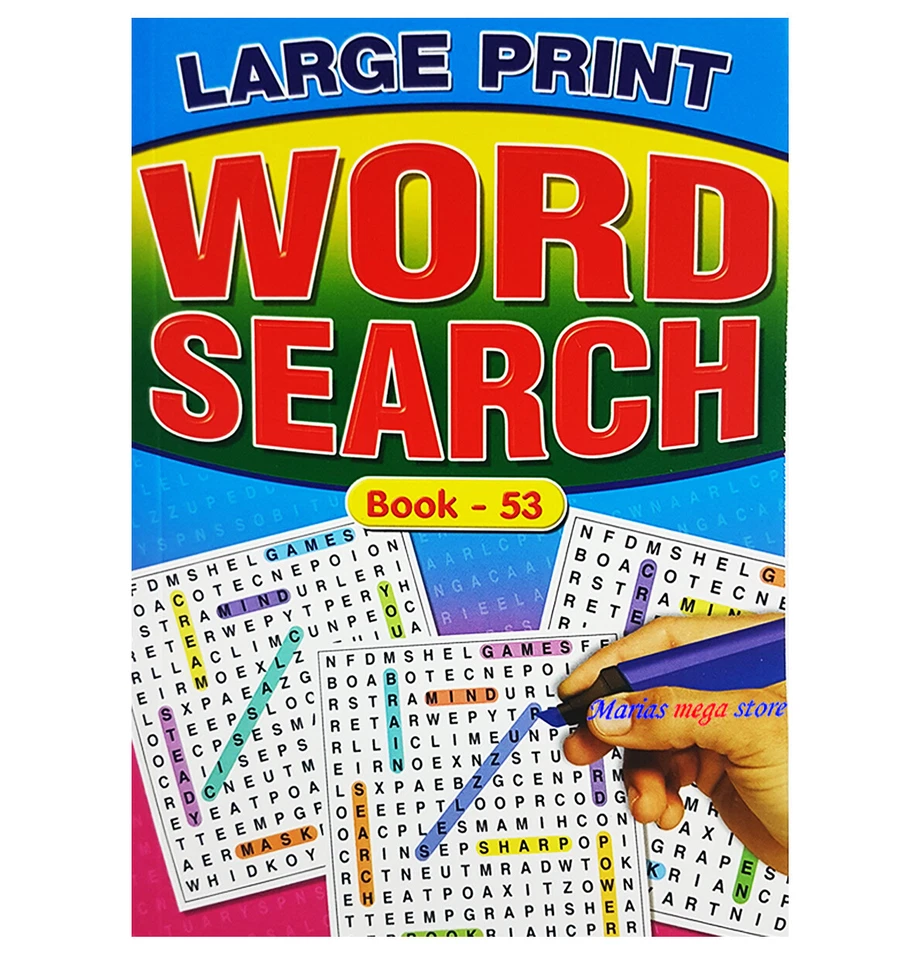 4 X A5 Mega WordSearch Puzzle Book Books Trivia LARGE PRINT BK53-56 - Image 2 of 4