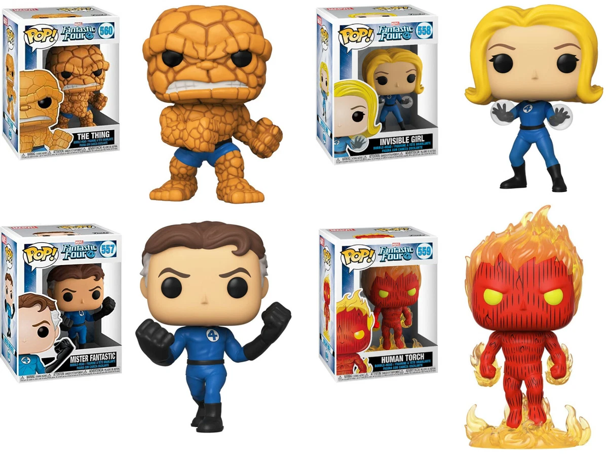 Funko POP! Marvel ~ FANTASTIC FOUR VINYL FIGURE SET ~ Thing, Human Torch++