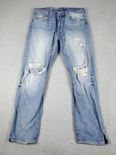 Levis 501 Jeans Mens Size 34x31 Blue Distressed S… - image 1