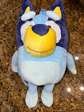 Bluey Plush Backpack Kids Toddler 3D Character Soft Stuffed Animal Bag Blue