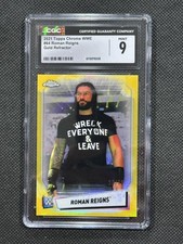 ROMAN REIGNS 2021 Topps Chrome WWE Gold Refractor CGC 9 Mint #23/50 SP OTC #64
