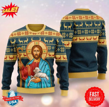 Jesus Christmas Ugly Sweater, Jesus Family Christmas Sweater, Nativity Scene