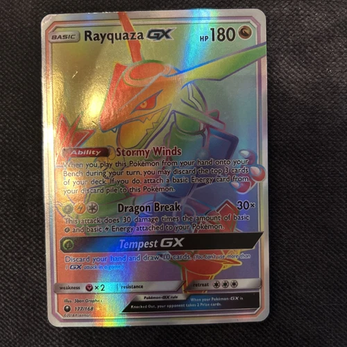 Pokemon - Rayquaza GX - 177/168 - Celestial Storm - Rainbow Rare Trading
