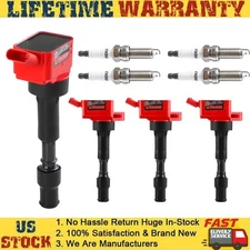 UF816 Coil Bobina + Spark Plug 4Pack for 2017-22 Kia Soul Hyundai Elantra Sonata