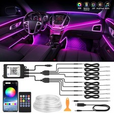 Car LED Interior Strip Light, 8 in 1 RGB Multicolor with 400 inches Fiber Optic