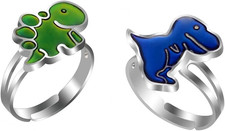 2 Pcs Mood Dinosaur Rings Set Color Changing Emotion Feeling Temperature Finger