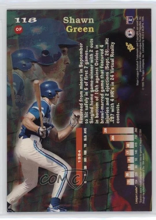 1995 Topps Stadium Club Virtual Reality Members Only Shawn Green #118 - Image 2 of 2