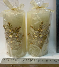New Set Of 2 smart living Pillar Candles Unscented 3X6 Inches free shipping