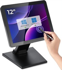 12.1-inch POS Touch Screen Monitor, Capacitive Touchscreen with HDMI/VGA Input,