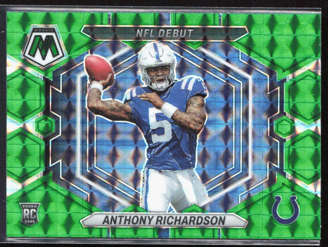 2023 Panini Mosaic Anthony Richardson NFL Debut Green Prizm Rookie Colts