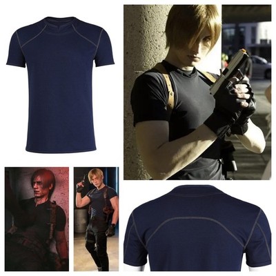 Resident Evil 4 Remake Version Leon Scott Kennedy Cosplay Black T-shirt Costume