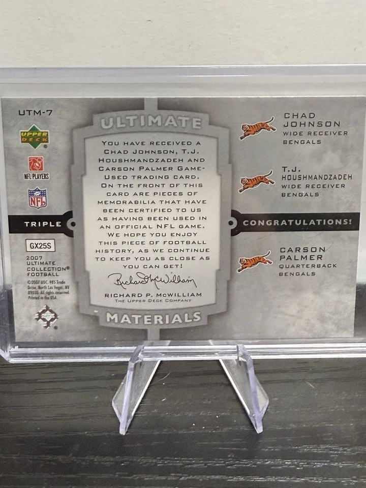 2007 Ultimate Collection Triple Patch Palmer / Johnson Houshmandzadeh /50 - Image 2 of 2