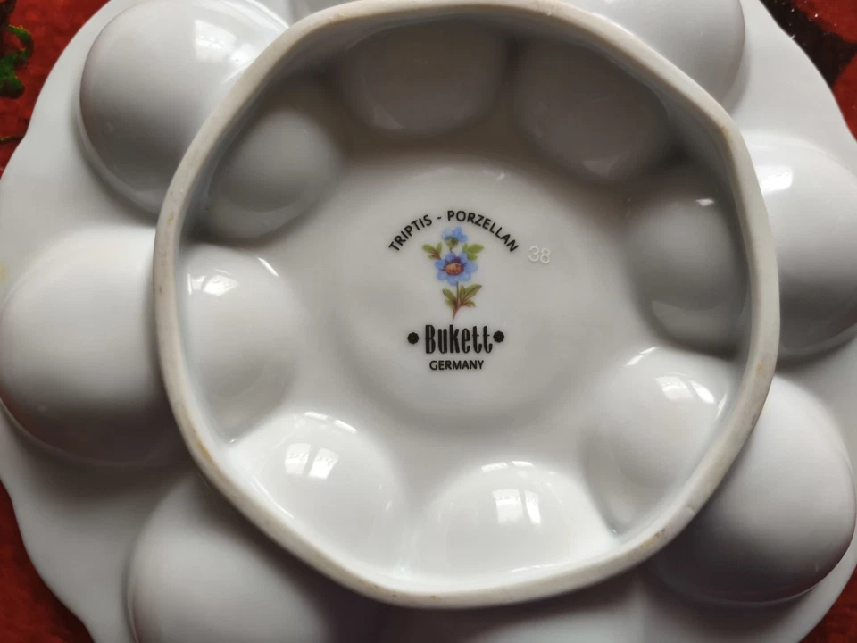 toller Eierteller Eierplatte Triptis Porzellan Neuwertig  - Bild 2 von 2