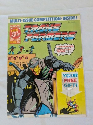 Transformers Weekly 232 With Free Gift. Marvel UK 1989