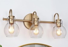 LALUZ 3-light Brushed Gold Bathroom Vanity Light Fixture