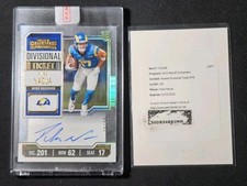 PUKA NACUA 2023 CONTENDERS DIVISIONAL TICKET AUTO 79/99 RAMS Blue Jersey SP 