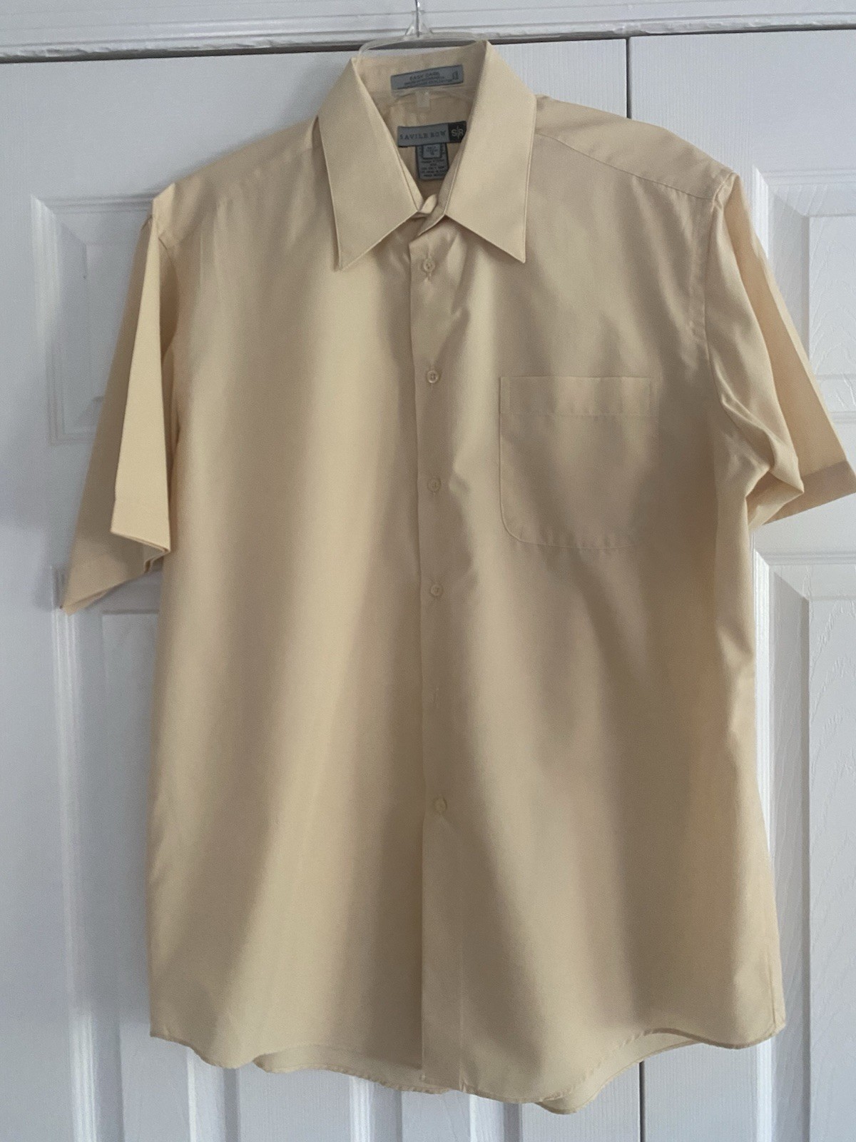 FILA Camicia uomo Savile Row manica corta con bottoni e colletto taglia 16 gialla usata