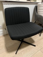 HOMCOM Armless Office Chair No Wheels, Thick Padding,