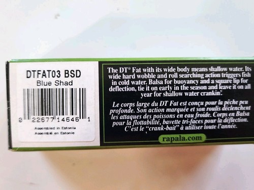 RAPALA DIVES TO FAT 3 DTFAT03 BSD BLUE SHAD NEW IN BOX NO LONGER MADE - Picture 3 of 3