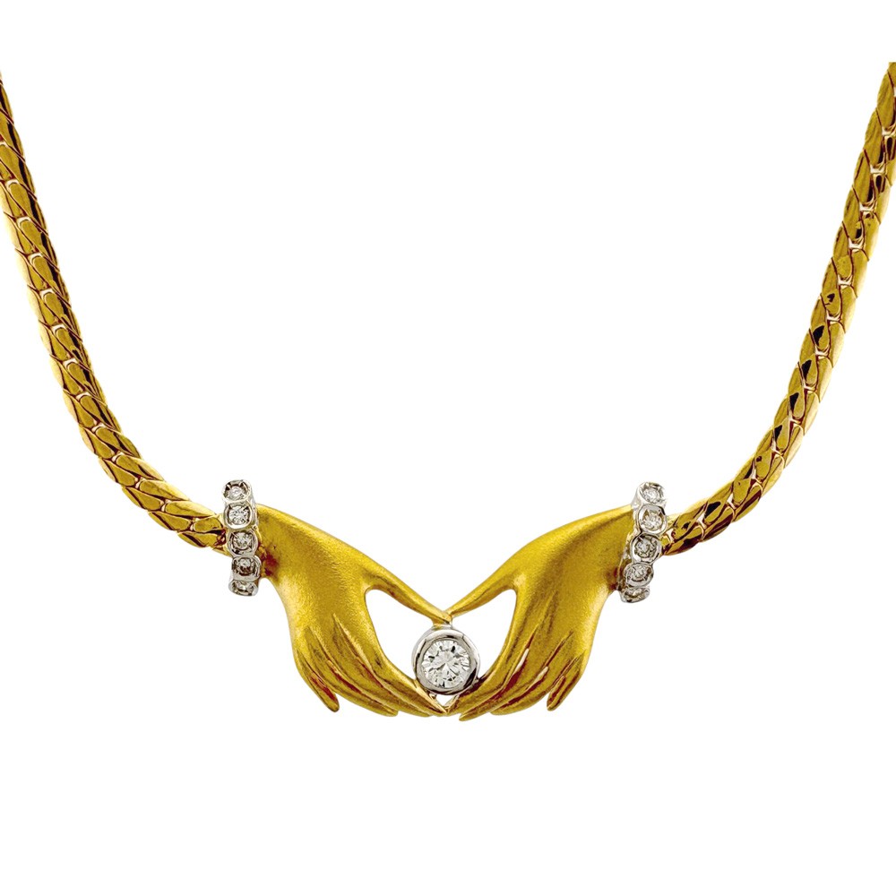 Carrera y Carrera Necklace K18 yellow gold K18 white gold diamond 