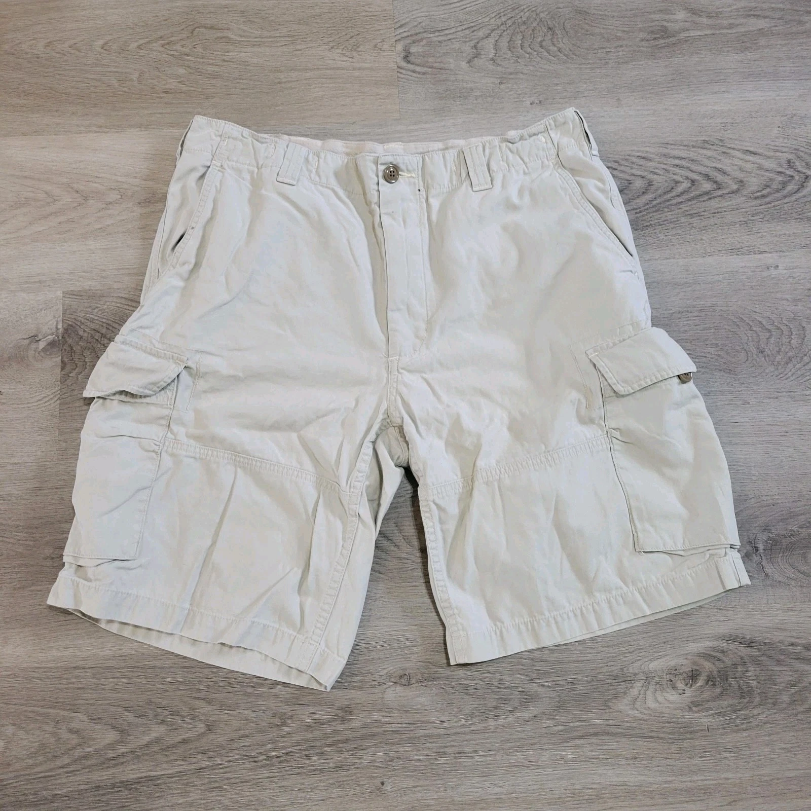 Polo Ralph Lauren Utility Canvas Cargo Shorts Mens 36 Beige Classic Fit Cotton