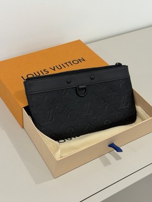 Louis Vuitton Pochette / Clutch Tasche Schwarz Monogram Box Staubbeutel Wie Neu