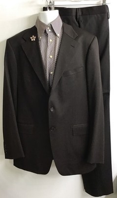 Gucci Men's Suit Two Piece Brown Wool Notch Collar Size 54 Long