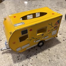 Yellow Camper Trailer Model Tissue Holder