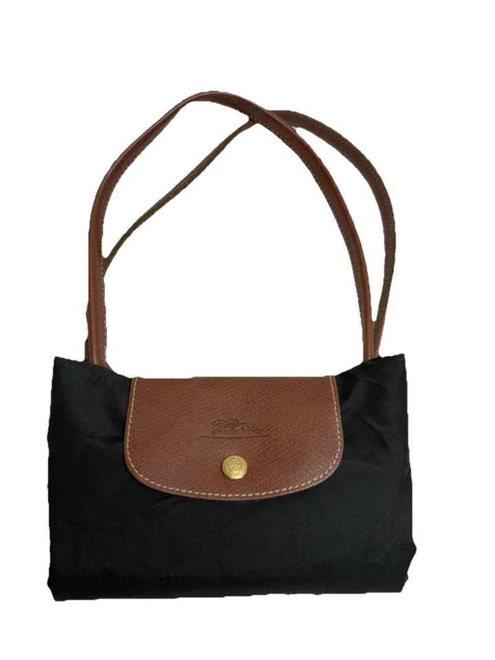 Longchamp Le Pliage Medium Foldable Shoulder Tote Bag Black Nylon Made In France - Image 2 of 4