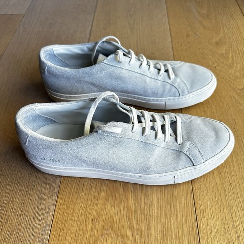Common Projects, Achilles Low Suede, Gray, Mens Size 43