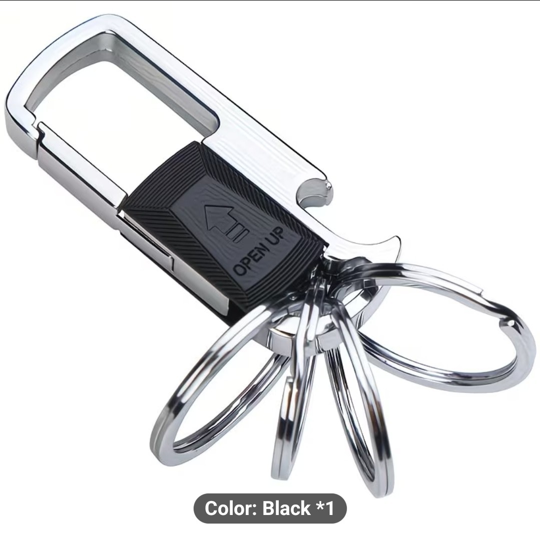 Heavy-Duty Men's Keychain with 8 Detachable Hanging Rings - All-in-One.