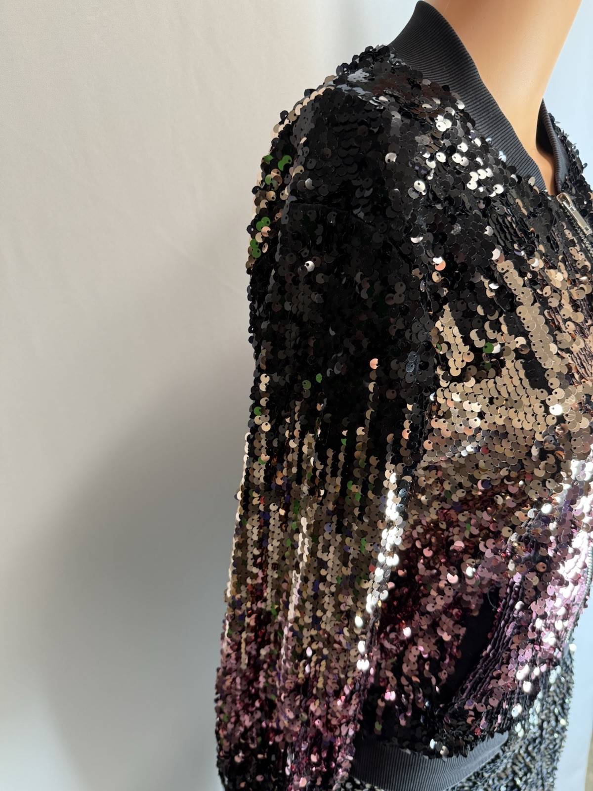 Route 21 gradient sequin lined  bomber jacket par… - image 10