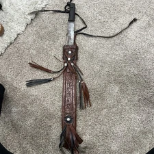 Vintage Honduras Machete w/ Leather Sheath & Decorative Tassels